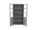 Vitrinekast Bronx - 90x40x190 - zwart/grijs -  Metaal