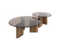 Salontafel Tinto rond set van 2 - Brons glas