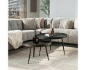 Salontafel Vera Set van 2 Metallic rond - Zwart
