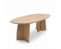 Eettafel Nina Deens ovaal massief eikenhout - Naturel - Japandi stijl - 200x100 cm
