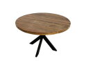 Ronde eettafel Melbourne - ø100x76 - Naturel/zwart - Mangohout/metaal