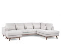 U-bank Borneo rechts Melva beige 3-zits met hoek en ottomaan 290 x 202 cm