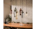 Hanglamp Cocoon mix glass 7 lampen - Zwart