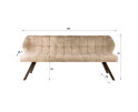Eetkamerbank Raster - Alura zand - bruin metaal - 180x58x81 cm