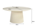 Salontafel Patrice rond set van 2 mangohout 80 cm & 60 cm - crême wit