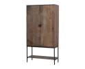 2-deurs kast met onderplank, hoog, Mango Brown Walnut - Nippon Collection