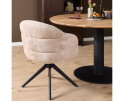 Eetkamerstoel Bella | Beige | Poot Black | Met armleuning