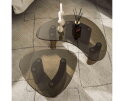 Salontafel set/2 organisch Tinto - Bronze glass