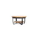 Iron Paras Coffee Table 65 Black Iron Stand, Wood Natural finish