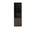 Oulu boekenkast 75, rechtsdraaiend met 1 deur en 4 open vakken, Dark Chocolate - Oak Collection