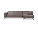Hoekbank Bravino antraciet - kentucky 01 lederlook &ndash; Ottomane rechts &ndash; 275x210 cm