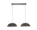 Hanglamp 2x dome waterhyacint - Zwart nikkel