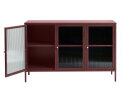 Dressoir Bronco metaal glas 132 cm - Rood