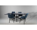 Eettafel Zurich rechthoekig - 200x100x76 - Zwart - Acaciahout/metaal