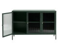 Dressoir Bronco metaal glas 132 cm - Groen