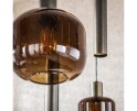 Hanglamp 4+3 metal and glass mix Bronza - Sienna brown
