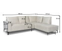 Hoekbank Valenzo Licht Beige - Memphis 4 &ndash; Ottomane links &ndash; 265x210 cm