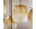 Hanglamp 5+4 dot pattern - Amber color glas