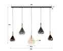 Hanglamp 5L mix glass Wings - Zwart