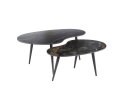 Salontafel Fossil keramiek set van 2 niervormig - Zwart