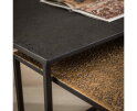 Salontafel Burlington set van 2 rechthoek Metallic - zwart/brass