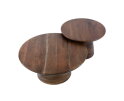 Salontafel Mova rond set/2 - Massief acacia bruin