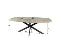 Eettafel Romano Deens ovaal travertin keramiek 215 cm - Beige