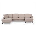 U-bank Lexington Links By-Olaf – Stof Inari 22 Beige – Houten Poten – Royale Hoekbank – 310 x 196 cm
