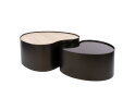 Salontafel Metal organisch set/2 - 3D keramiek travertin
