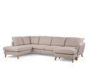 U-bank Lexington Links By-Olaf – Stof Inari 22 Beige – Eiken Poten – Royale Hoekbank – 310 x 196 cm