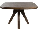 Eettafel Addo vierkant met ronde hoeken Mangohout 120x120x76 cm - Japandi - Espresso Brown