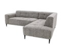 Hoekbank Viano rechts stof Bella 55 Taupe Grijs gem&ecirc;leerd -  255x200x84 cm - modern