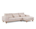 Hoekbank Elora Chaise Longue rechts – Beige Stof – Houten Poten – 283 x 160 cm - By-Olaf