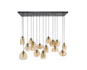 Hanglamp 5+5+5 rib glass - Amber color glas