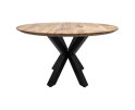 Ronde tafel Zurich - ø100x76 - Naturel/zwart- Acacia/metaal