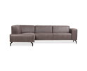 Hoekbank Bravino antraciet - kentucky 01 lederlook &ndash; Ottomane links &ndash; 275x210 cm