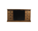 Dressoir Blackburn - 180x50x85 - Naturel/zwart - Teak/metaal