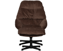 YARO DRAAIBARE FAUTEUIL MET HOCKER ESPRESSO - WOOOD