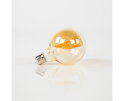 Ledlamp Rond filament bol &Oslash;9,5 (G95) - Amberkleurig glas | E27 6W