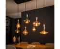 Hanglamp karaf 7 lampen - amber/zwart