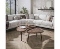 Salontafel set/2 Carve organic - Massief acacia drift brown