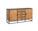 Dressoir Denver | Mangohout en staal | 165 cm