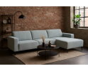 Hoekbank Nolan met Chaise Longue Rechts &ndash; Cremona Stof - Lichtgrijs - 275x150x84 cm