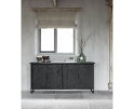 Dresser Beam No.1, 4 doors BLACK,90x190x47 cm, recycled teakwood