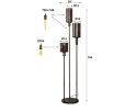Vloerlamp 3L getrapt Sepiora - Sienna brown