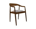 HSM Collection-Eetkamerstoel Wifera + zitting-55x41x78-Naturel/Wit-Teak/Stof