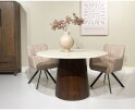 Eettafel Bottecino Rond marmer 130x130x76 cm - cr&egrave;me wit