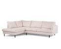 Hoekbank Caspian Links By-Olaf – Stof Fjord Beige ribstof – Metalen Poten – 3-zits Hoekbank - 264x186 cm