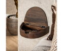 Nachtkastje set/2 1L halfrond zwevend - Massief acacia glaze brown