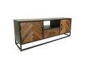 TV-Meubel Verona - 150x40x55 - Bruin/zwart - Oud hout/metaal